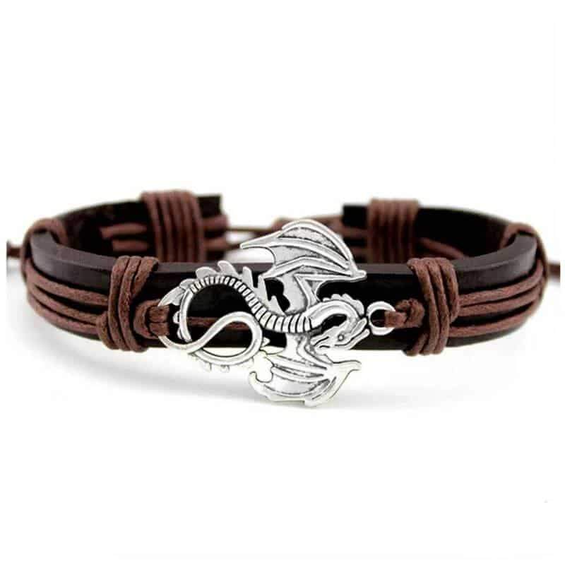 BRACELET DRAGON EN CUIR