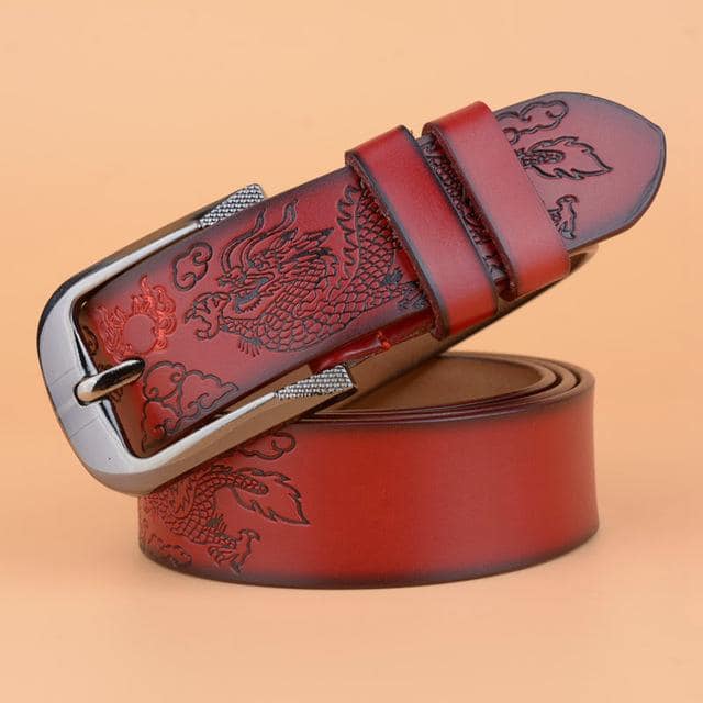 CEINTURE DRAGON EN CUIR BICOLORE