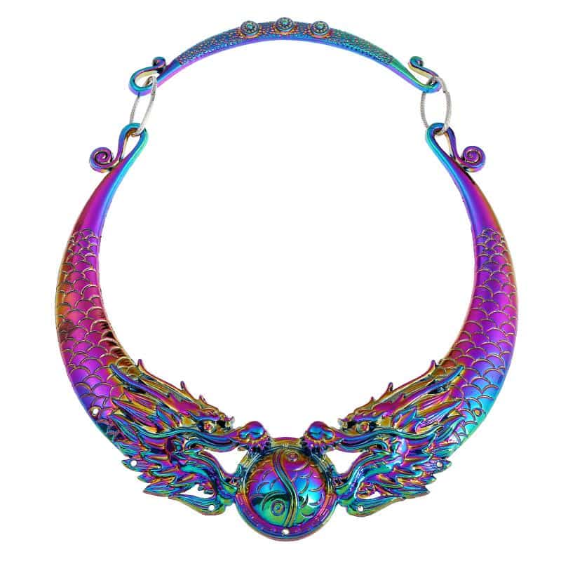 COLLIER PLASTRON DRAGON ETHNIQUE POUR FEMME