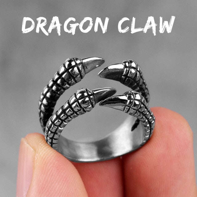 BAGUE DRAGON TÊTE DE DRAGON (ACIER)