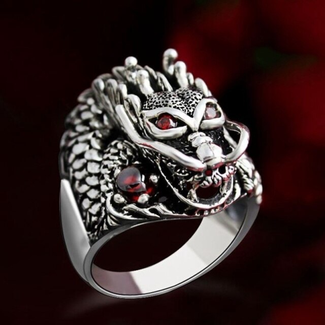 BAGUE DRAGON DIVIN (ARGENT)